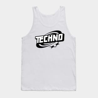 TECHNO  - Rings Y2K Tech (black) Tank Top